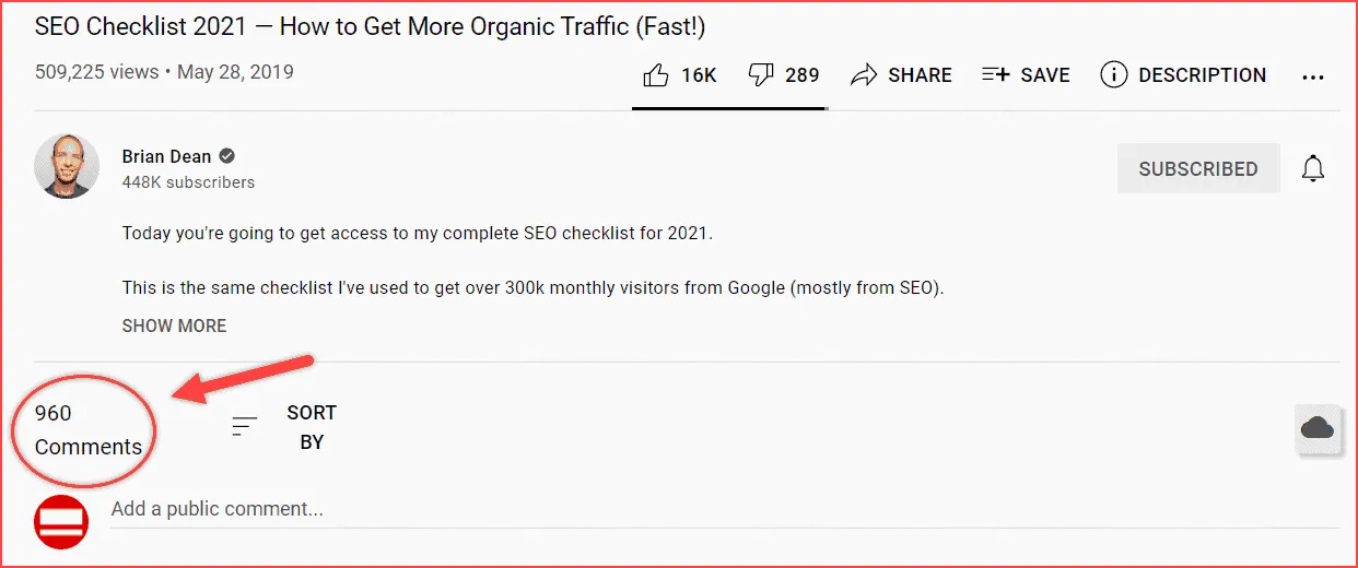 Comment valuable on big videos